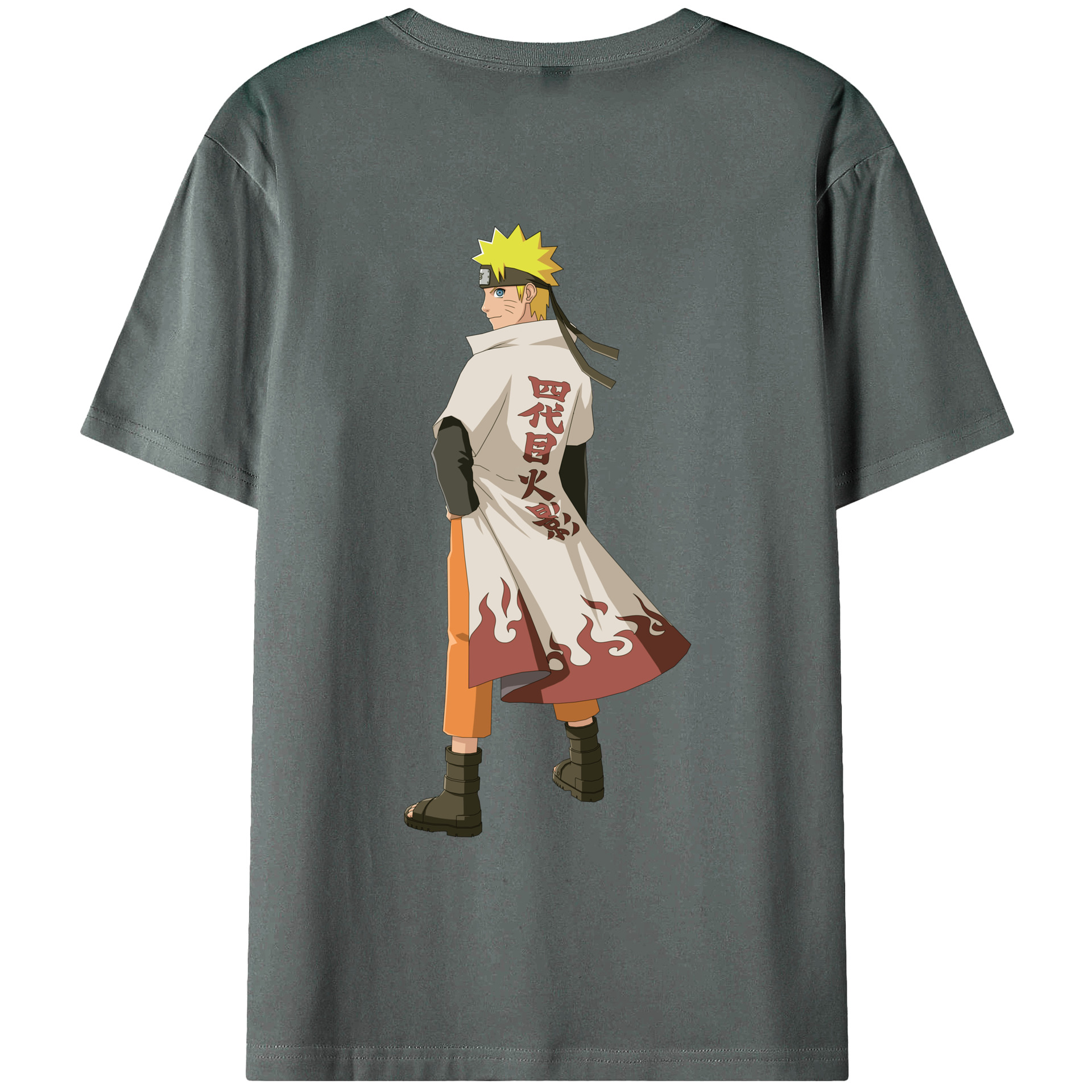 （画像用） NARUTO -ナルト- うずまき ナルト Uzumaki Naruto 綿100％ メンズ半袖Tシャツ（バックプリント） 通気性